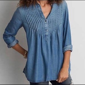 American Eagle Chambray Jegging Fit Tunic Top XS